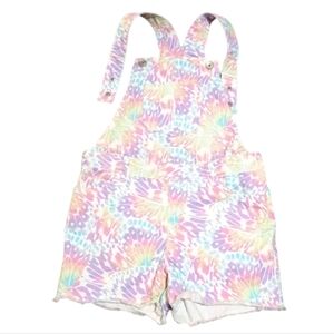The Children's Place Pastel Rainbow Tie-Dye Short Overalls